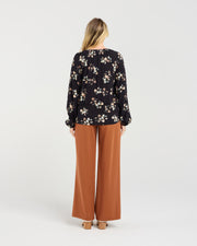 Ava Gathered V Top | Midnight Garden | Blackstone