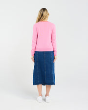 Maddy Scallop Trim Knit | Pink | Blackstone