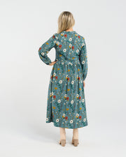 Geneva Button Placket Dress | Blue Wildflower | Blackstone
