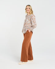 Ali Shirred Top | Dove Multi | Blackstone
