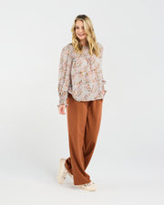 Ali Shirred Top | Dove Multi | Blackstone