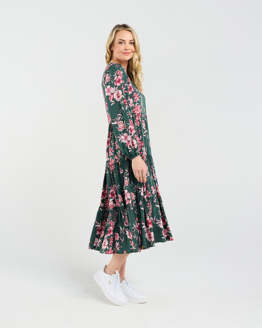 Cindy Tiered Dress | Spruce Floral | Blackstone