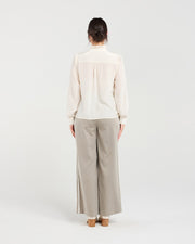 Amelia Lace Trim Shirt | Ivory | Blackstone