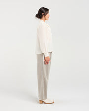Amelia Lace Trim Shirt | Ivory | Blackstone