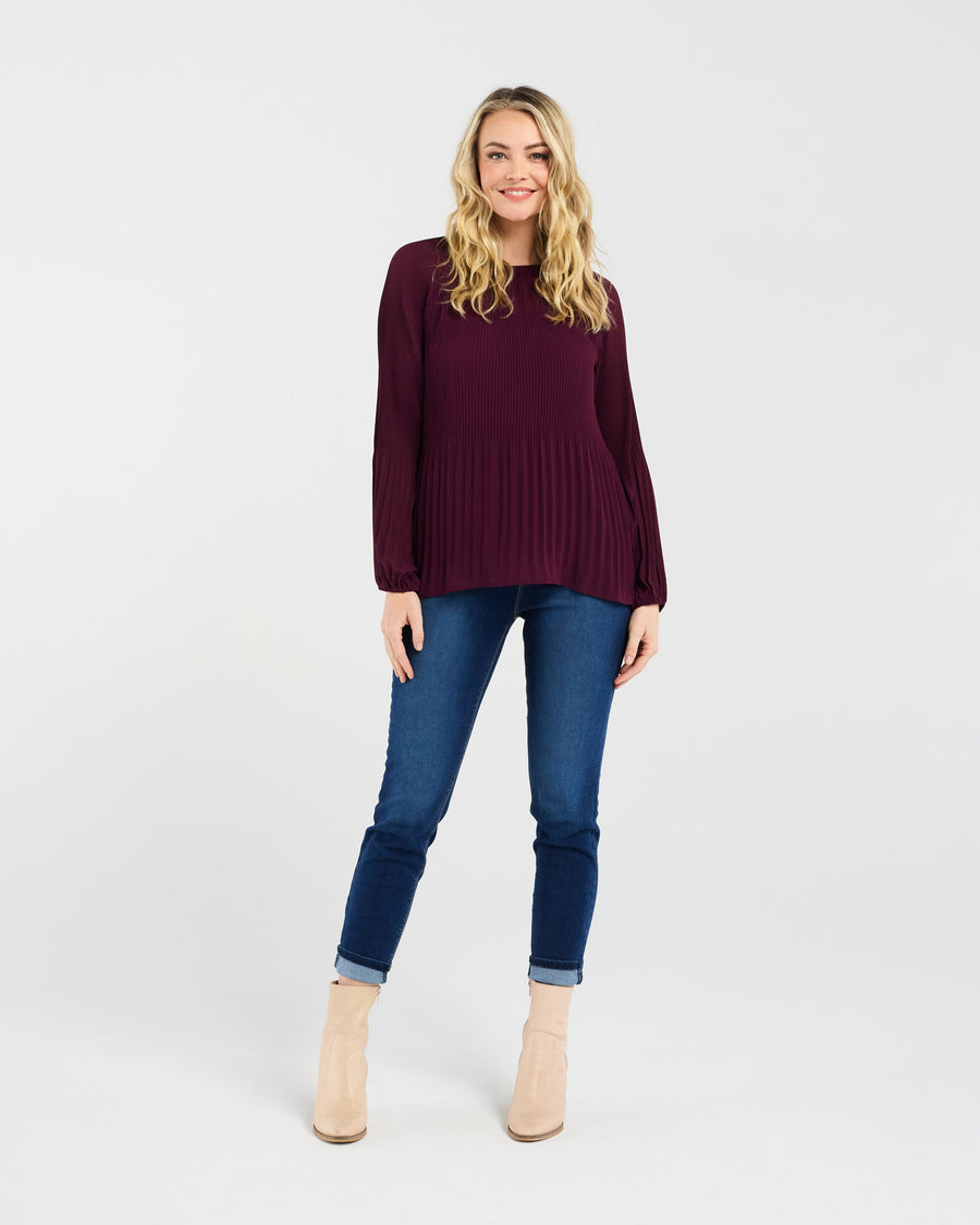 Renee Pleat Top | Plum | Blackstone