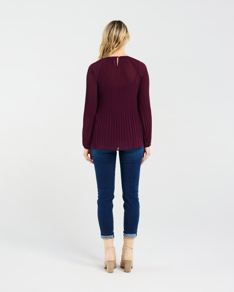 Renee Pleat Top | Plum | Blackstone