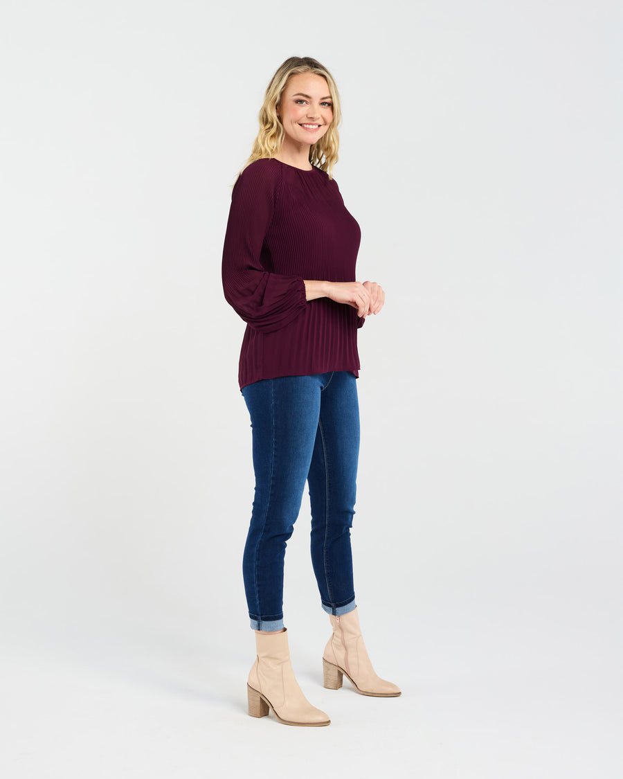 Renee Pleat Top | Plum | Blackstone