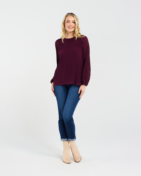 Renee Pleat Top | Plum | Blackstone
