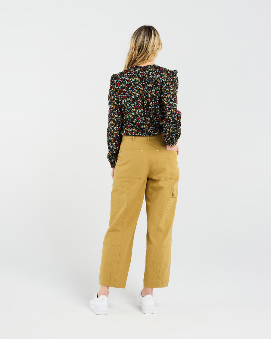 Lexi Stitch Panel Pant | Mustard Gold | Blackstone