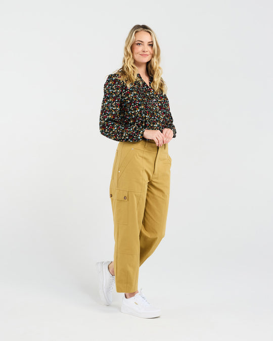 Lexi Stitch Panel Pant | Mustard Gold | Blackstone