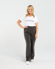 Rowan Wide Leg Pant | Charcoal/Pink | Blackstone