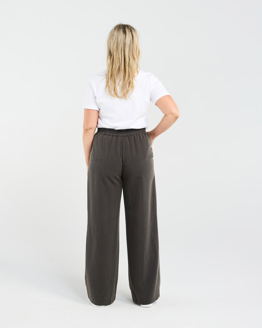 Rowan Wide Leg Pant | Charcoal/Pink | Blackstone