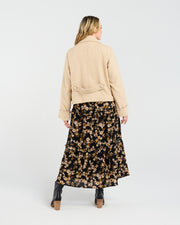 Sabine Crop Pea Coat | Camel Herringbone | Blackstone