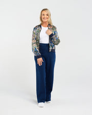 Yvette Satin Bomber | Olive Morocco | Blackstone