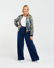 Yvette Satin Bomber | Olive Morocco | Blackstone