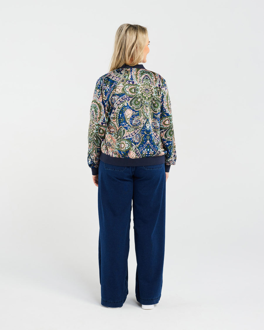Yvette Satin Bomber | Olive Morocco | Blackstone