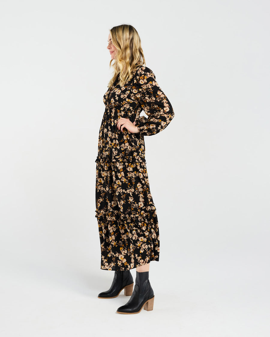 Sophie Ruffle Dress | Vintage Rose Yellow | Blackstone