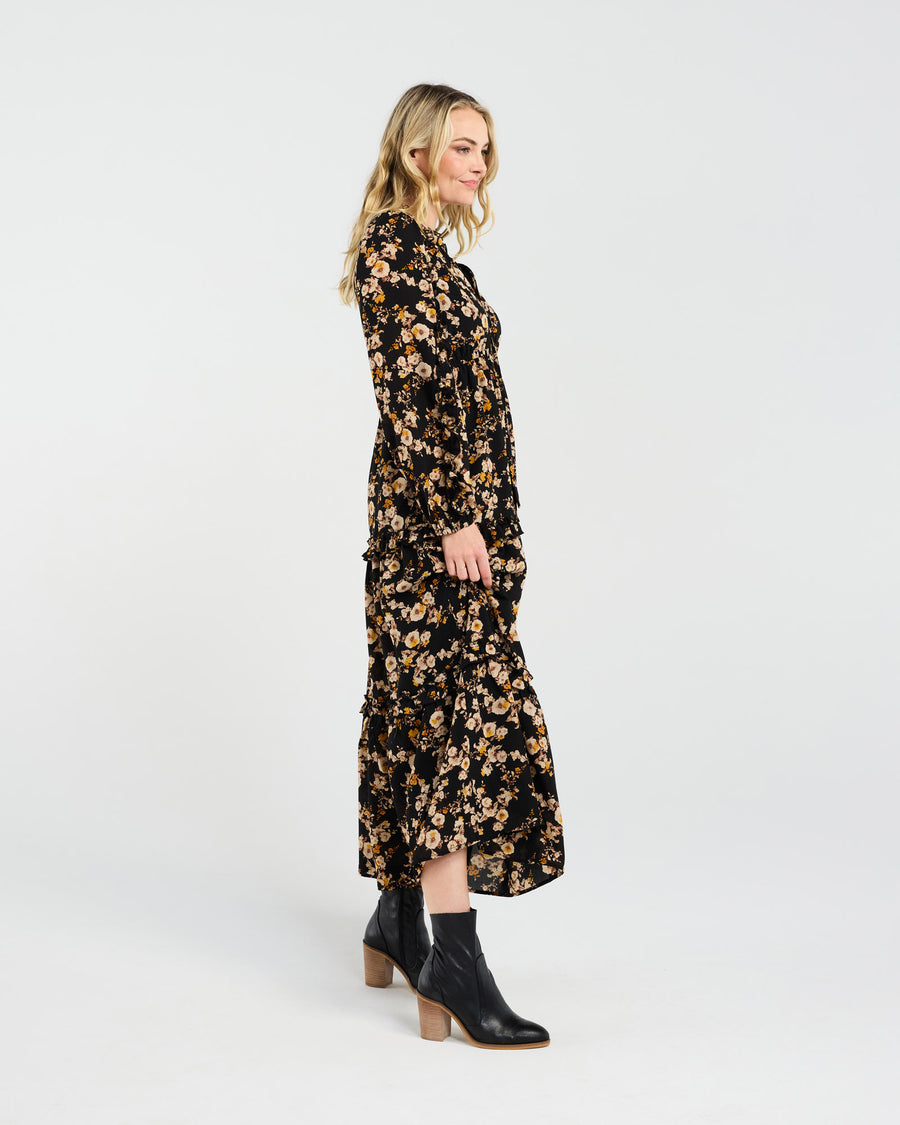 Sophie Ruffle Dress | Vintage Rose Yellow | Blackstone