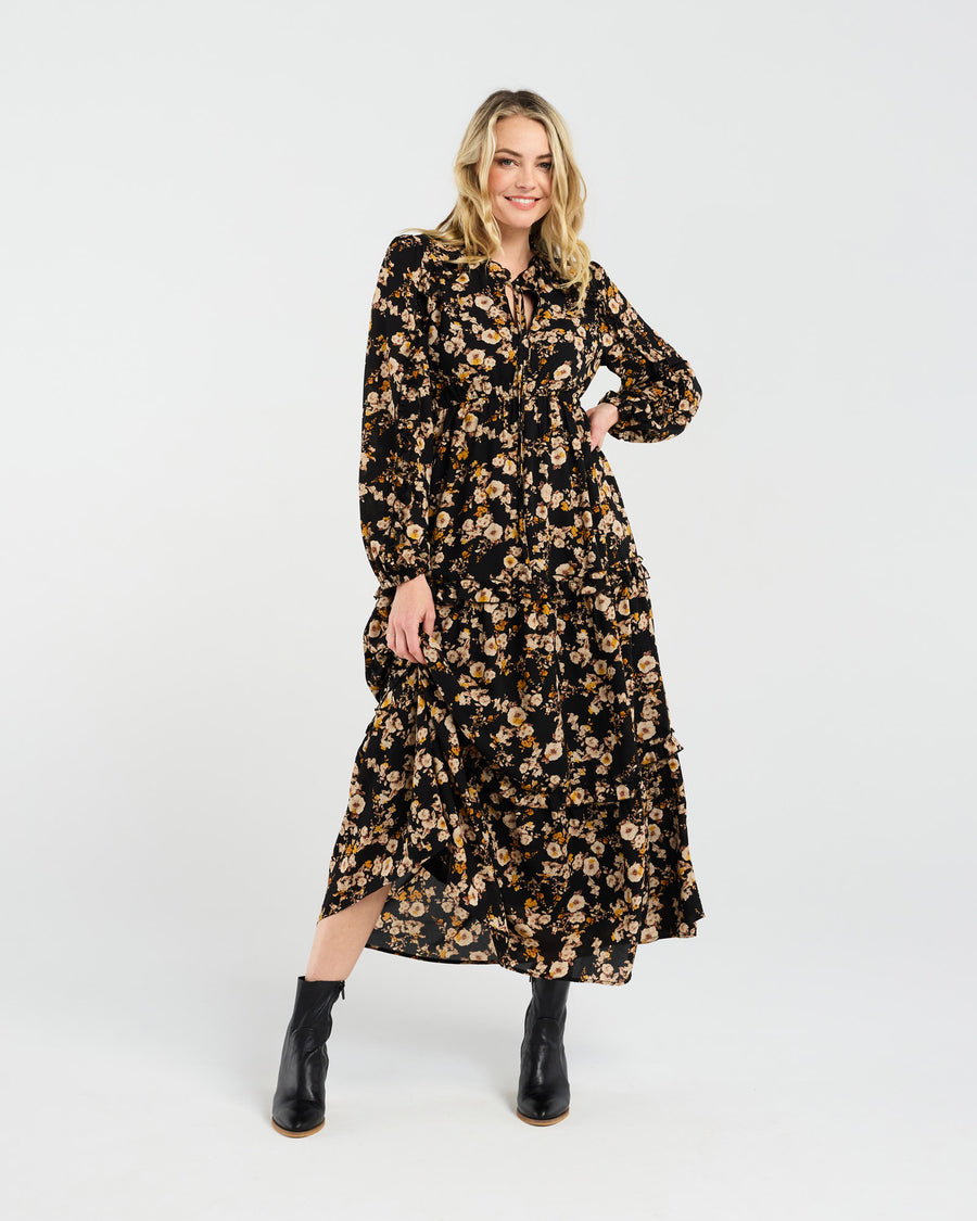 Sophie Ruffle Dress | Vintage Rose Yellow | Blackstone