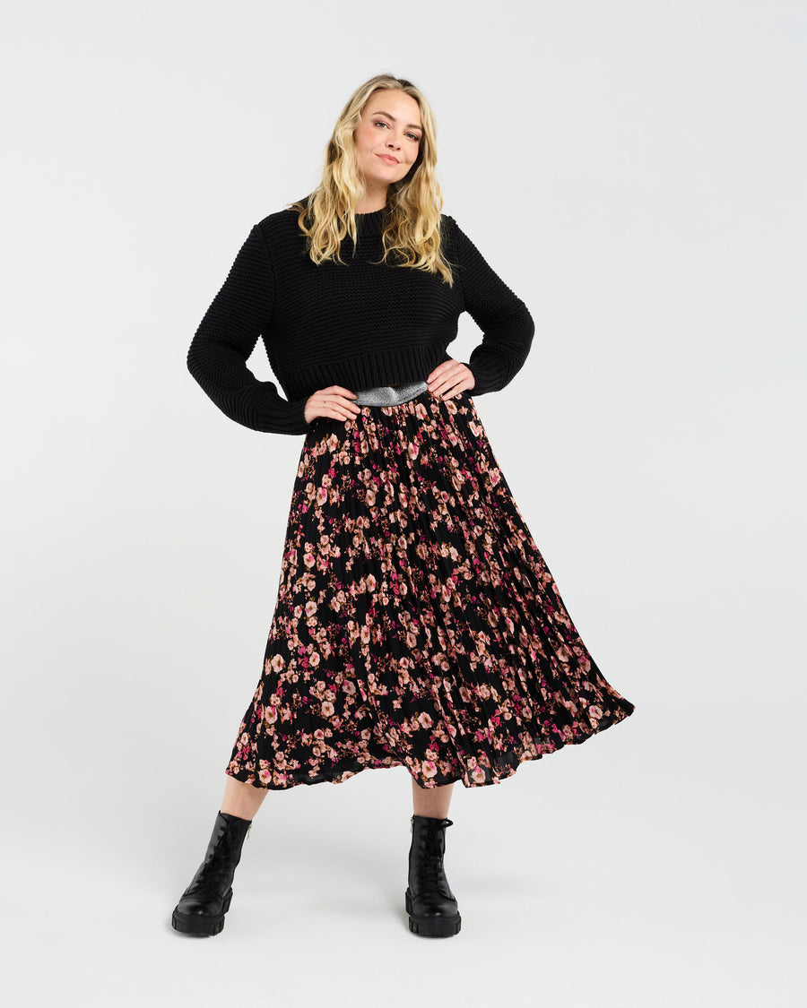 Victoria Pleat Skirt | Vintage Rose Pink | Blackstone