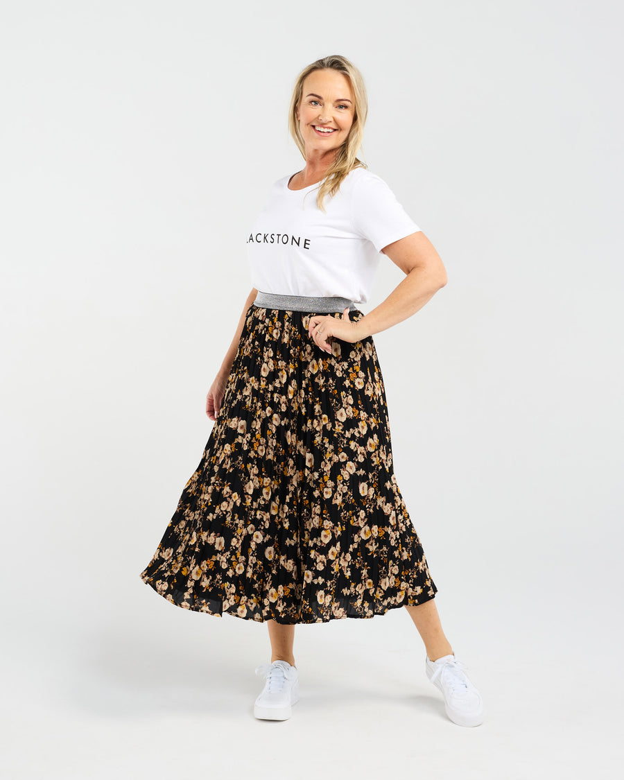 Victoria Pleat Skirt | Vintage Rose Yellow | Blackstone