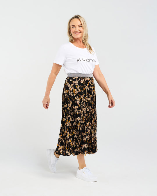 Victoria Pleat Skirt | Vintage Rose Yellow | Blackstone