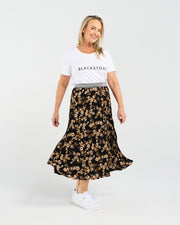 Victoria Pleat Skirt | Vintage Rose Yellow | Blackstone