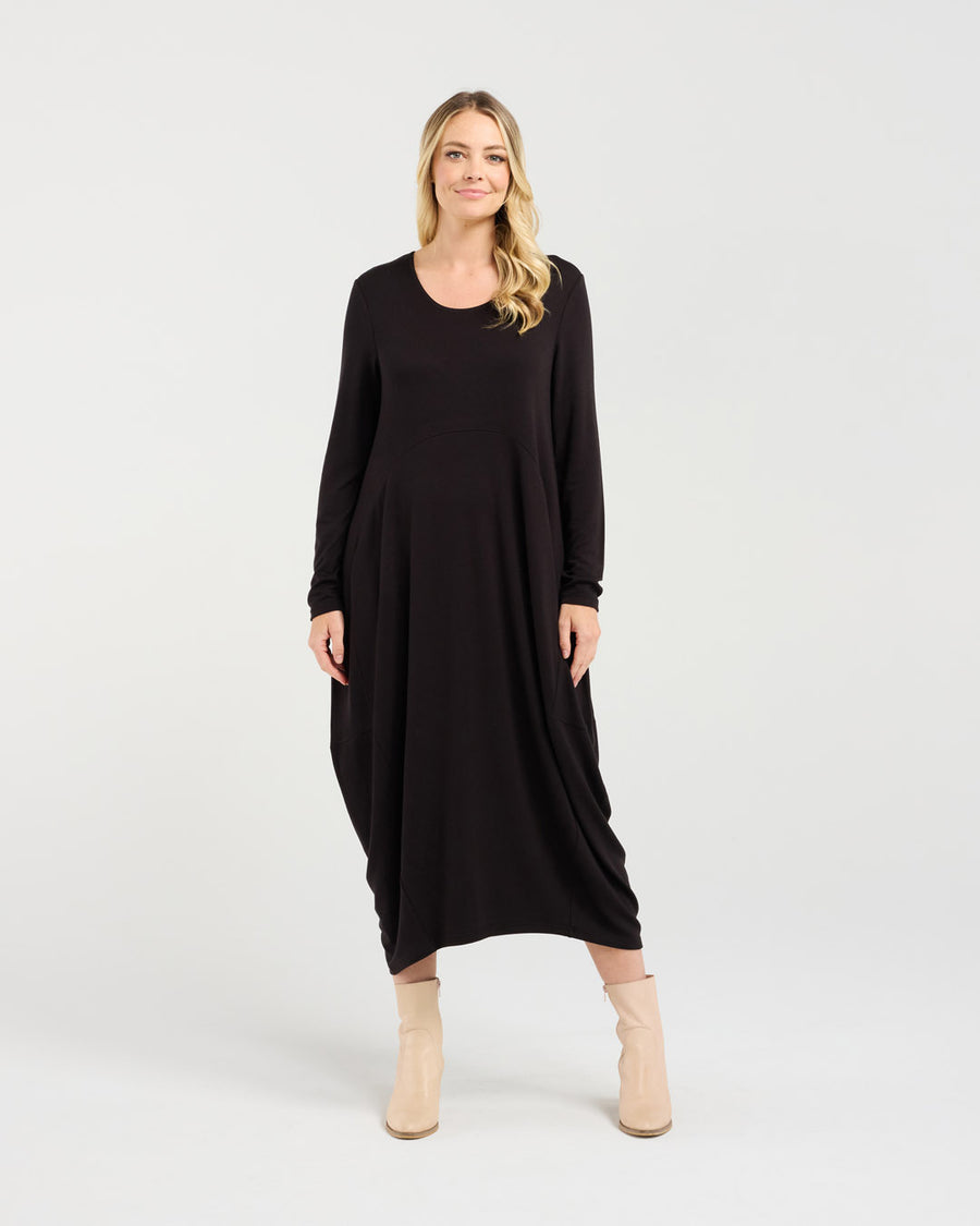 Tabitha Cashmere Blend Dress | Black | Blackstone