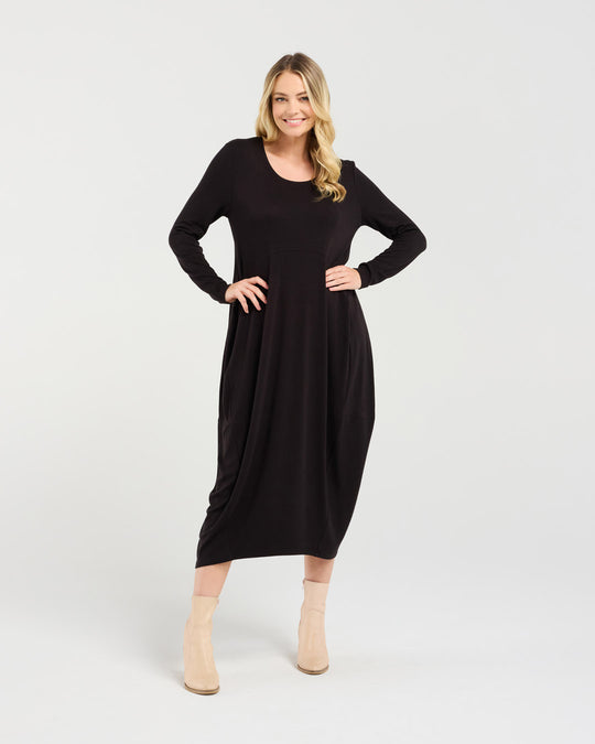 Tabitha Cashmere Blend Dress | Black | Blackstone