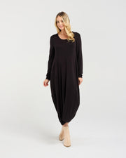 Tabitha Cashmere Blend Dress | Black | Blackstone