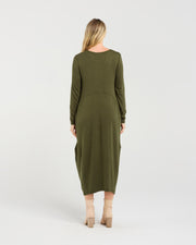 Tabitha Cashmere Blend Dress | Olive | Blackstone