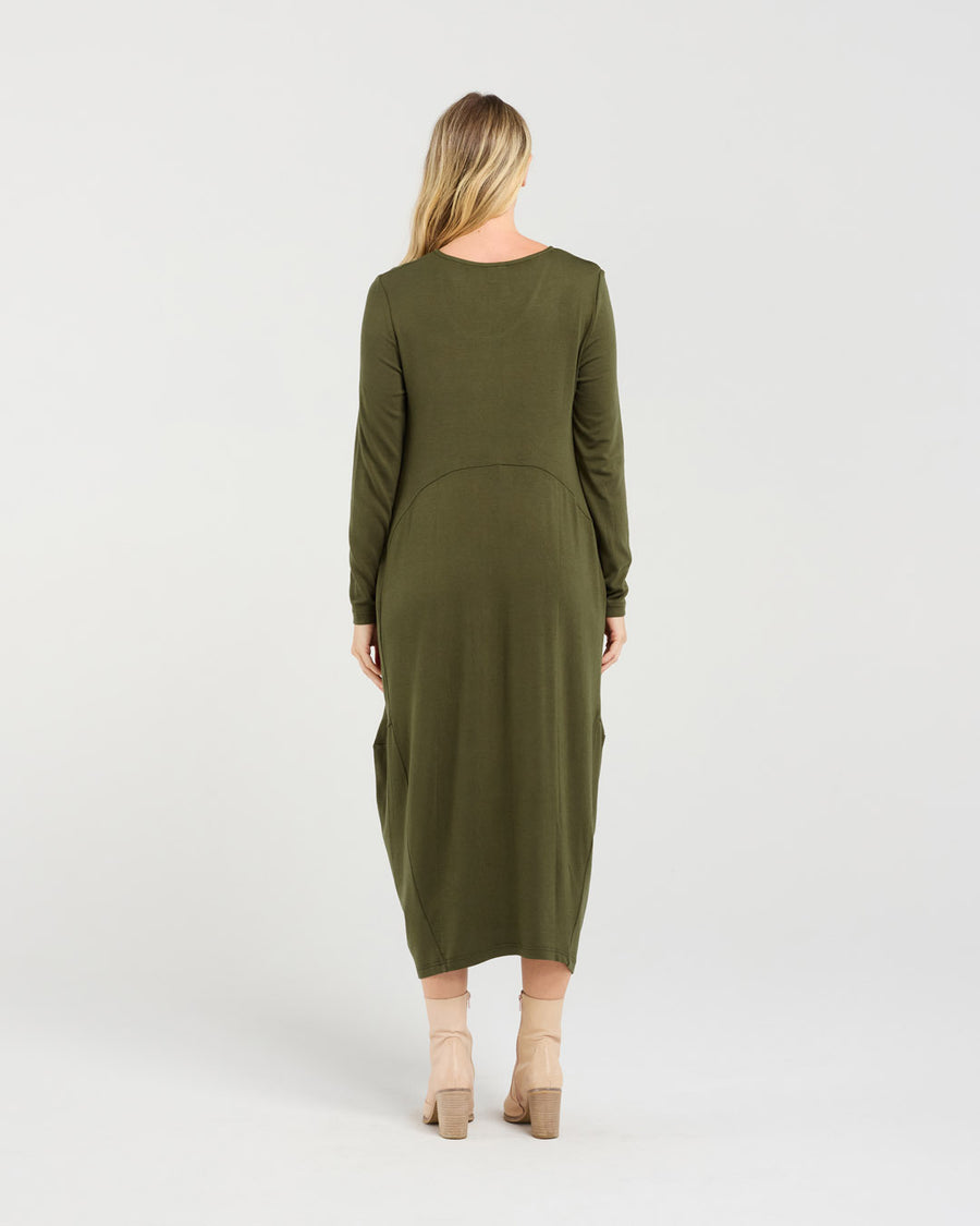 Tabitha Cashmere Blend Dress | Olive | Blackstone