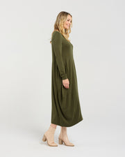 Tabitha Cashmere Blend Dress | Olive | Blackstone