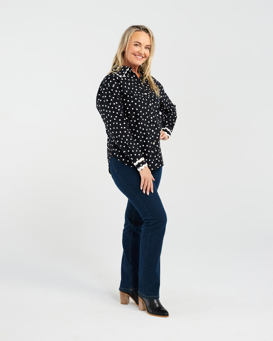 Julia Spot Shirt | Black Spot | Blackstone
