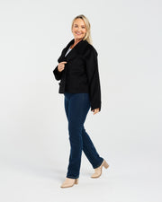 Kate Crop Pea Coat | Black | Blackstone