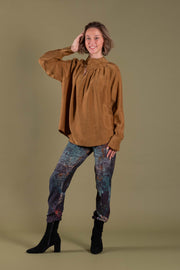 High Neck Blouse | Gold | Deeanne Hobbs