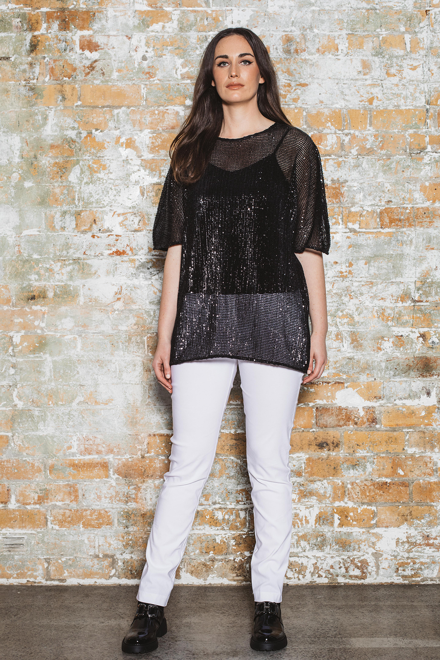 Chloe Sequin Top | Black | Grace & Harmony