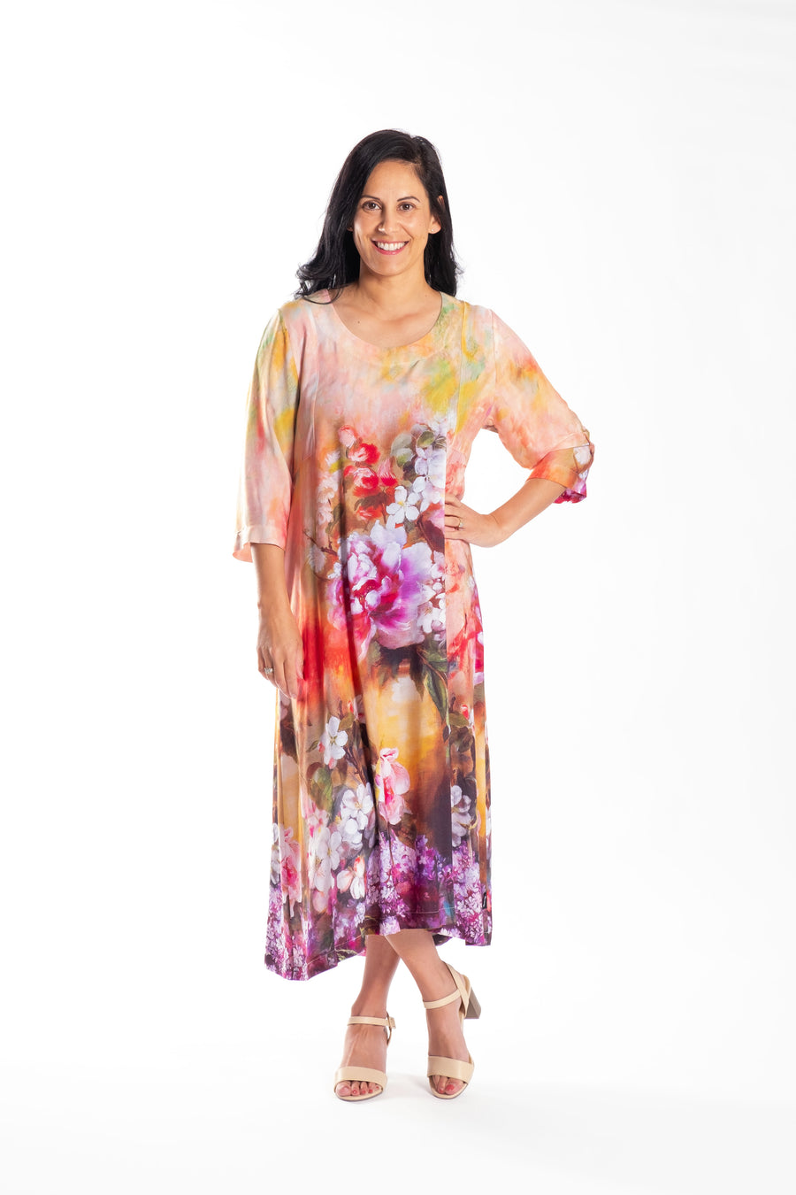 Fleur Dress | Apricot Floral | Jellicoe
