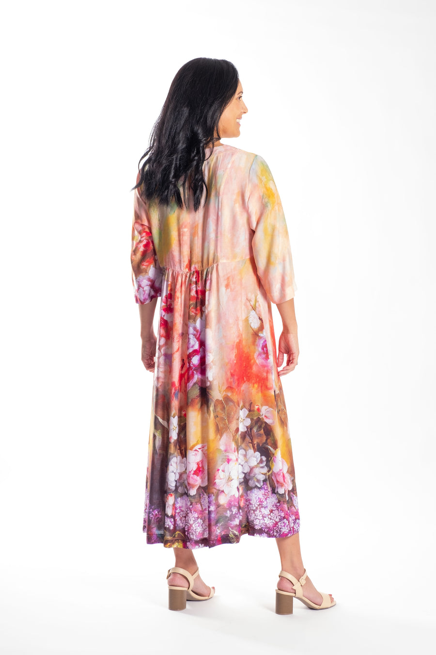 Fleur Dress | Apricot Floral | Jellicoe