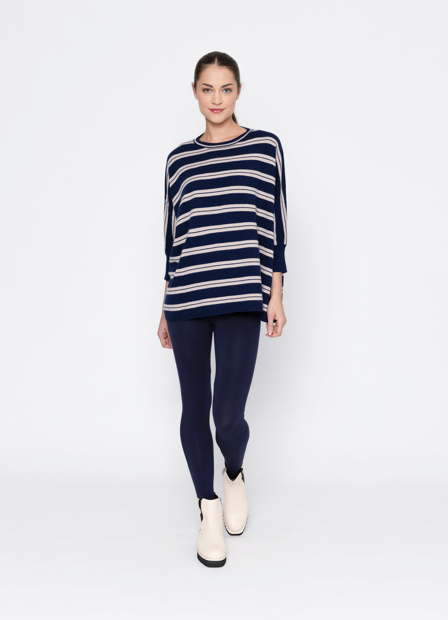 Lyric Top | Navy + Pink Stripe | Two By Two Essentials
