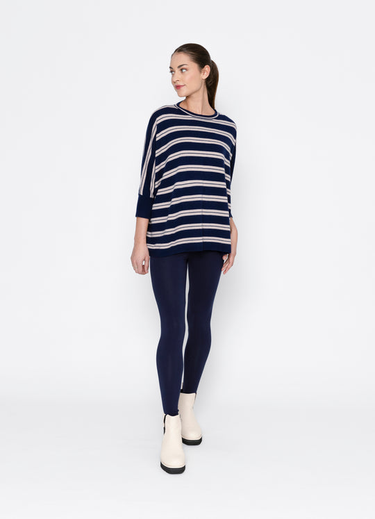 Lyric Top | Navy + Pink Stripe | Two By Two Essentials