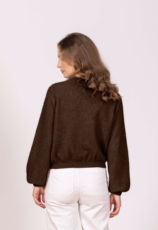 Bellow Sleeve Zip Cardi | Noble Wilde