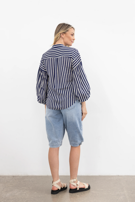 Bronte Shirt | Stripe | Moss