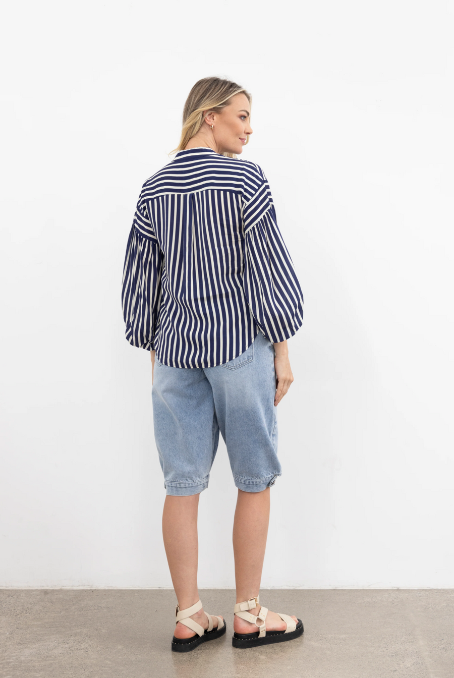 Bronte Shirt | Stripe | Moss