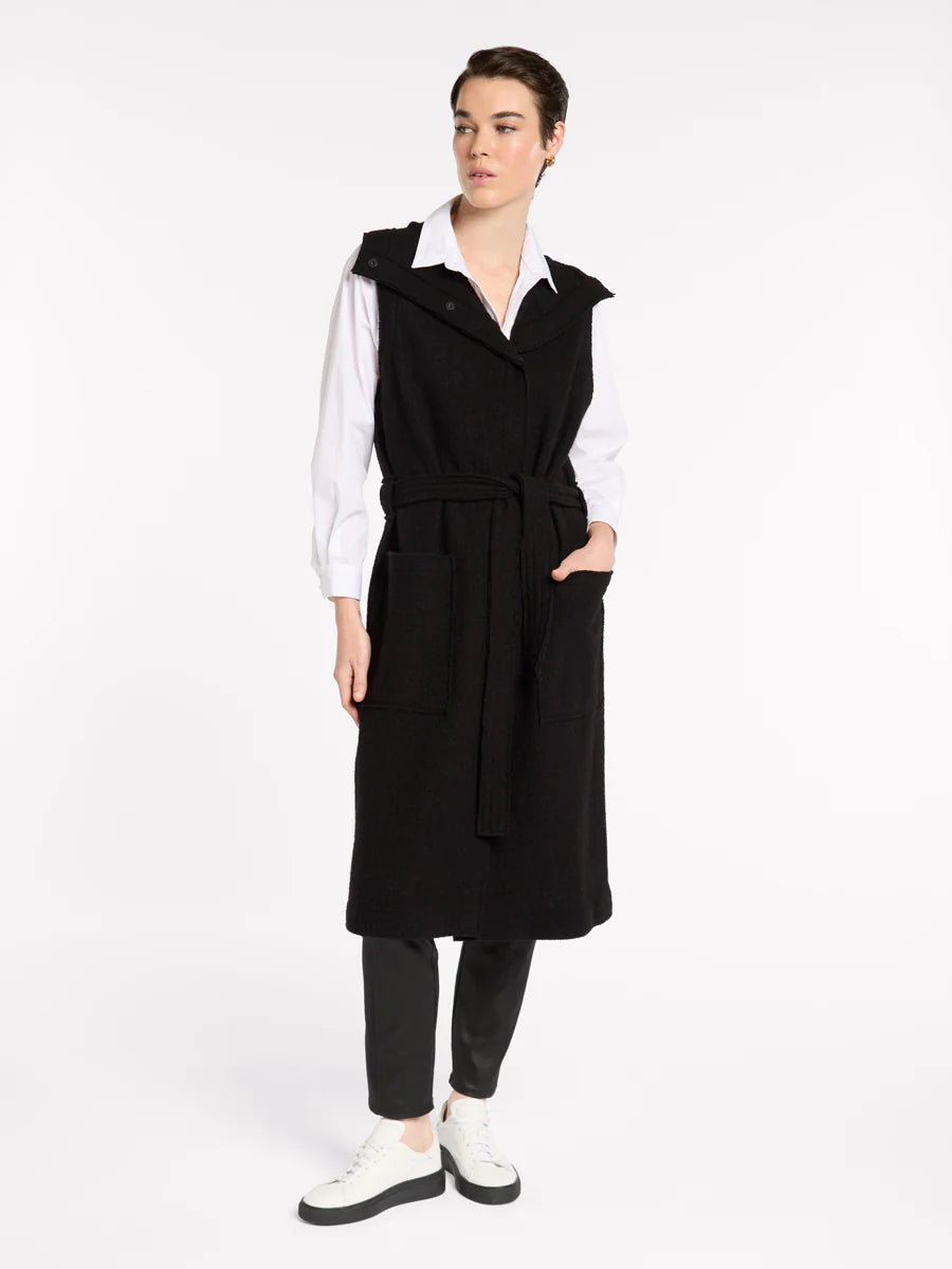 B/W Longline Belted Vest | Marco Polo