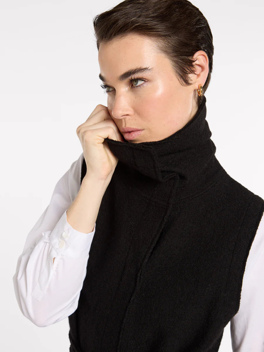 B/W Longline Belted Vest | Marco Polo