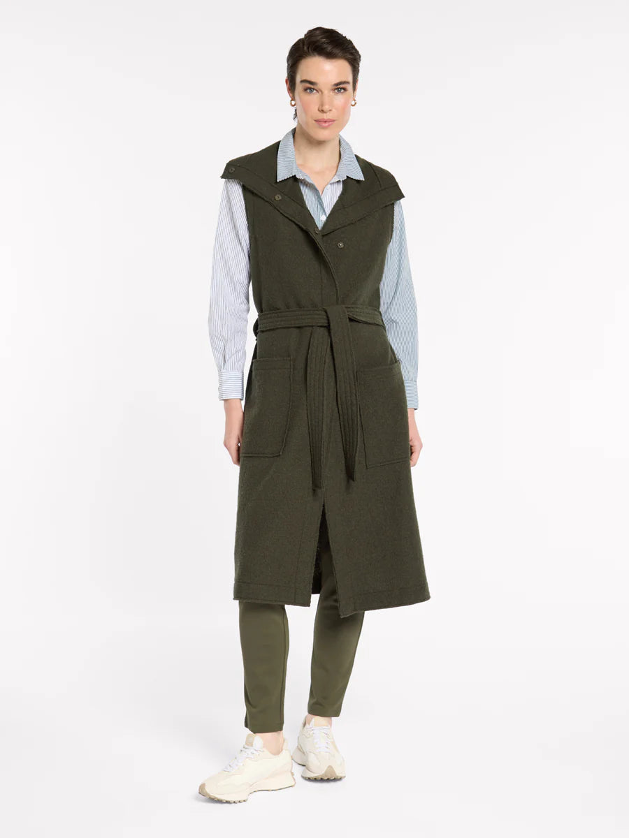 B/W Longline Belted Vest | Marco Polo