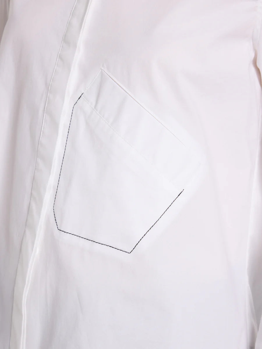 Topstitch Shirt | White | Marco Polo