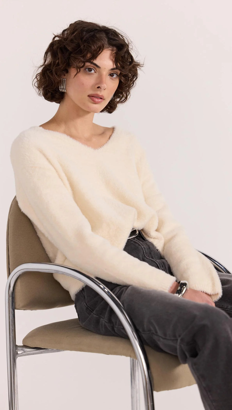 Ember Fluffy Knit | Cream | Staple